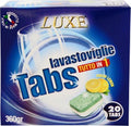 Luxe All-in-One 20 Κάψουλες Πλυντηρίου Πιάτων με Άρωμα Λεμόνι